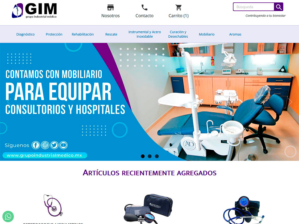 Grupo Industrial Médico <img src='img/celular.png'  alt='Responsivo' title='Sitio responsivo'/>